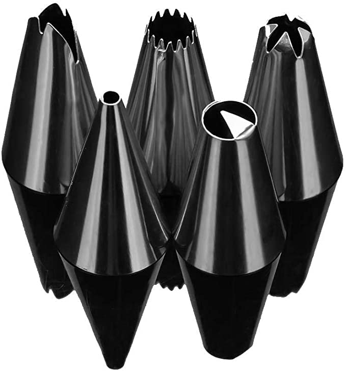 Nozzle Stainless Head Set 12 pc - Steel Cake Decorating -Nozzles for Versatile - Icing & Piping Bags and 1 Converter