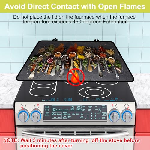 Image of Stove Top Covers for Electric Stove, Glass Stove top Cover 28 inchx 20 inch