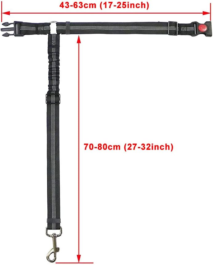 Dog Seat Belt Pet Car Seatbelt Adjustable Puppy Safety Reflective Elastic Bungee Connect Harness in Vehicle Travel(Upgrade 9)