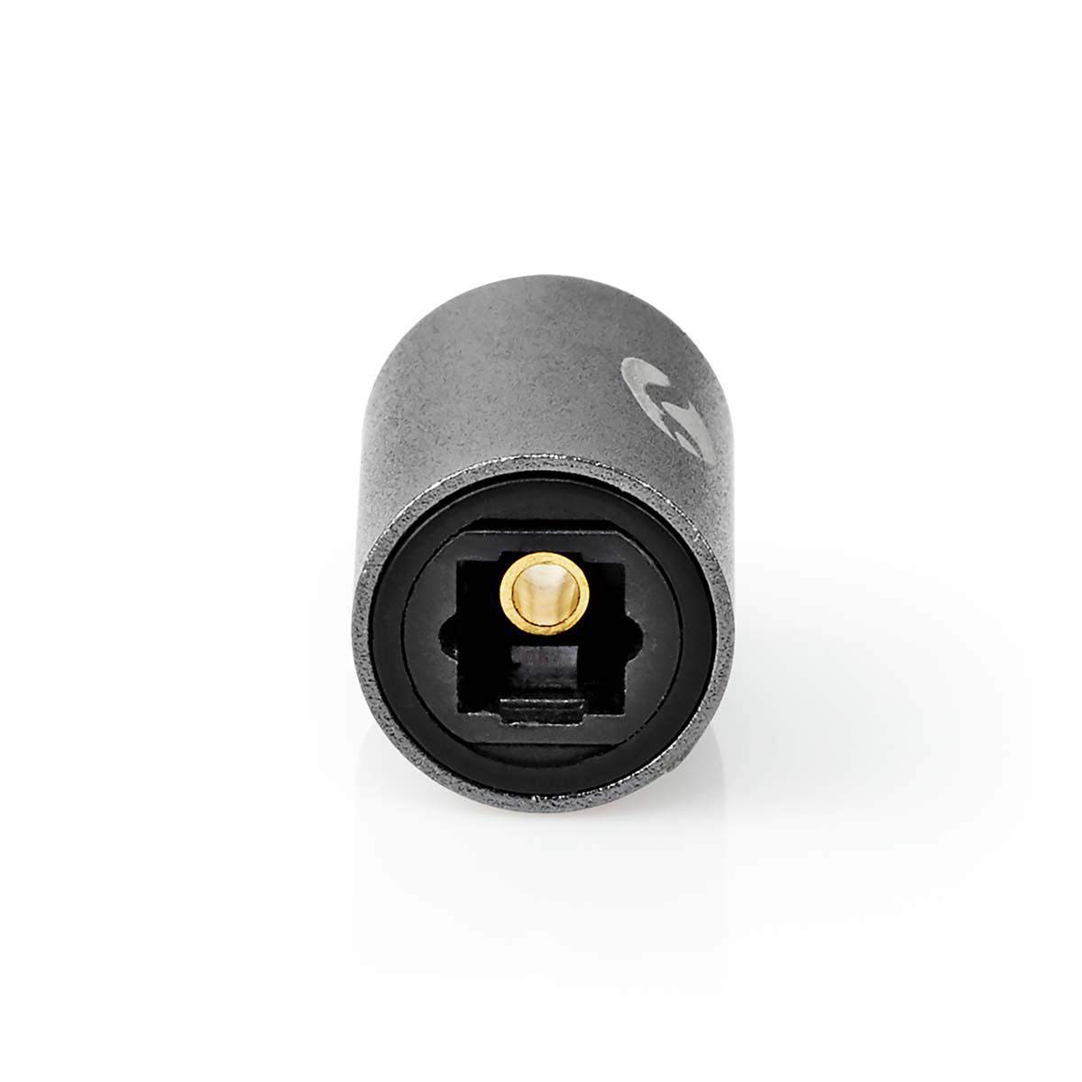 NEDIS Optischer Audioadapter – TosLink-Buchse zu TosLink-Buchse, Aluminium, Grau Anthrazit