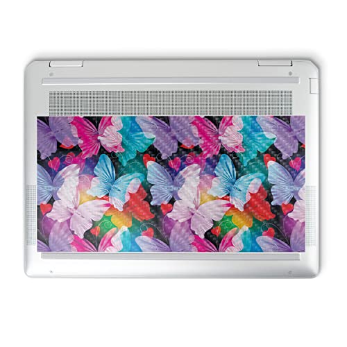Image of MightySkins Carbon Fiber Skin Compatible with HP Spectre x360 14 inch (2022) Full Wrap Kit - Prismatic Butterflies | Protective, Durable Textured Carbon Fiber Finish | Easy to Apply | Made in The USA