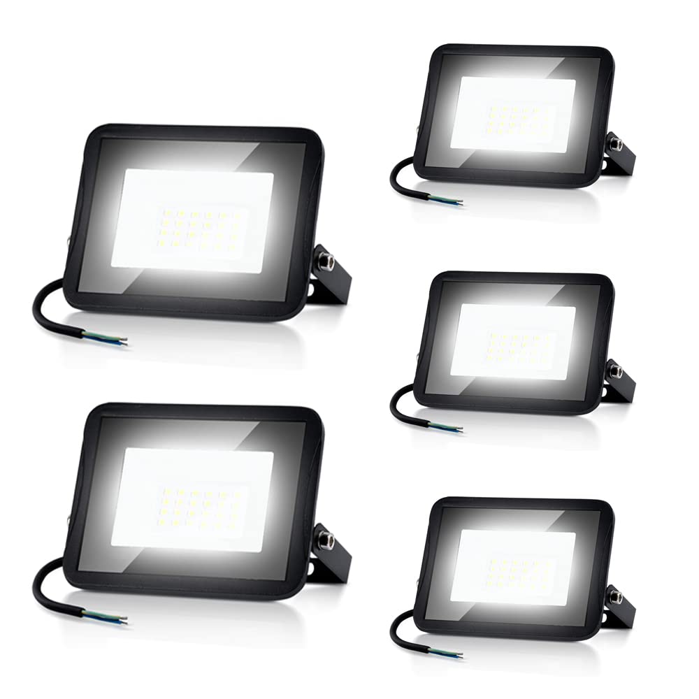 Proiettore LED da 100 W, proiettore LED per esterni Superhell LED 8500 lm, illuminazione esterna IP65 impermeabile, 6000 k luce calda, radiatore esterno LED (5 pezzi)