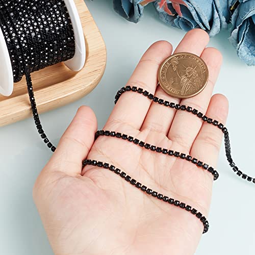 GORGECRAFT 10 Yards 2.5mm Rhinestone Chain Sparkling Crystal Rhinestone Close Claw Chain Trim for DIY Sewing Crafts Jewellery Beading Making Accessories Wedding Decoration - Image 3