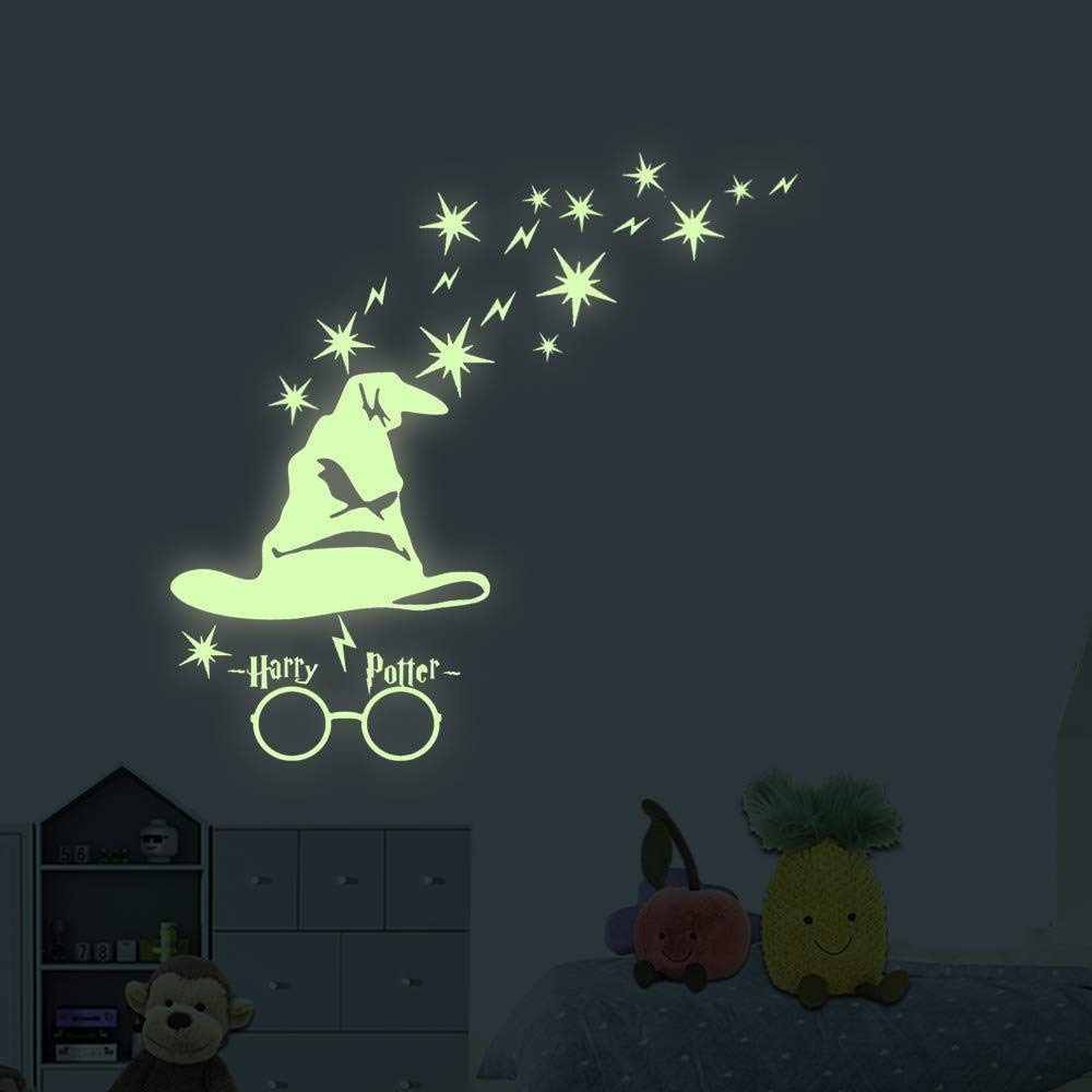 Luminous Poter Hary Stickers Glow in The Dark Wall Decals Self-Adhesive Removable for Kids Children Toddler Bedroom Wall Ceiling Toilet Decoration Gifts