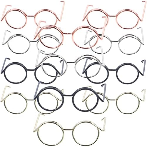 Toyvian 20 Stücke Kleine Puppe Brille Metalldraht Rand Klare Linse