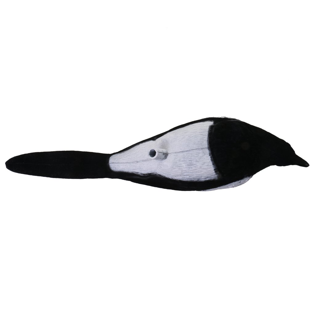 MagiDeal Piena Floccato Vocazione Realistica Tiro Gazza Decoy Caccia Esca Decoying Bianco Nero Plastica Robusto Accessorio Sport