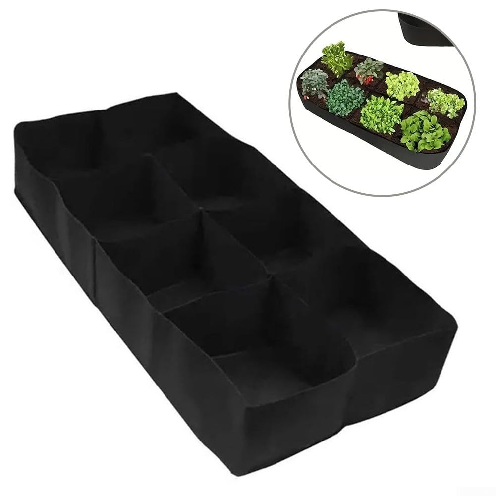Vlies Stoff Hochbeet 8 Fächer Atmungsaktiv Gemüse(2pcs 120 * 60 * 30) | Atmungsaktives Vlies, optimale Belüftung, verhindert Staunässe, fördert gesundes Wachstum, robust genäht