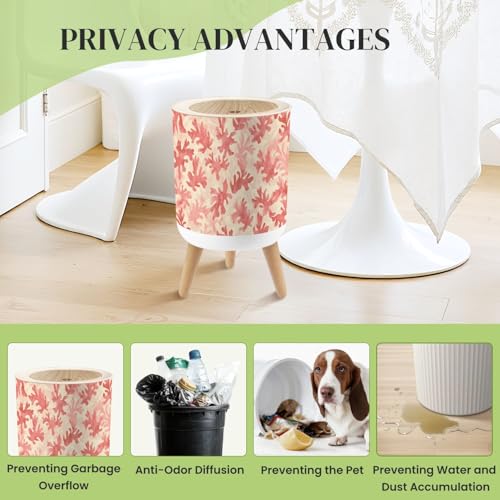 Caneca de basura redonda con tapa y patas 7 L miniatura 4