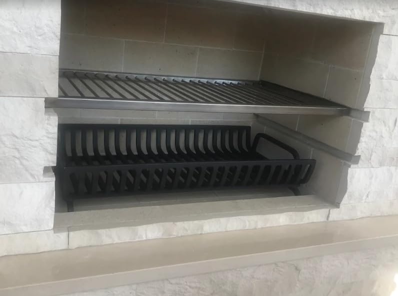 Rejilla de pie para Chimenea con cenicero 900°C, Maciza, Varios tamaños (70x30cm)