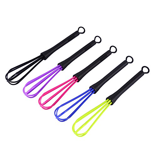 dye mini - Egg Whisk, 5PCS Plastic Salon Barber Whisk Mini Hairdressing Hair Color Dye Cream Whisk Kitchen Balloon Mixer Tool