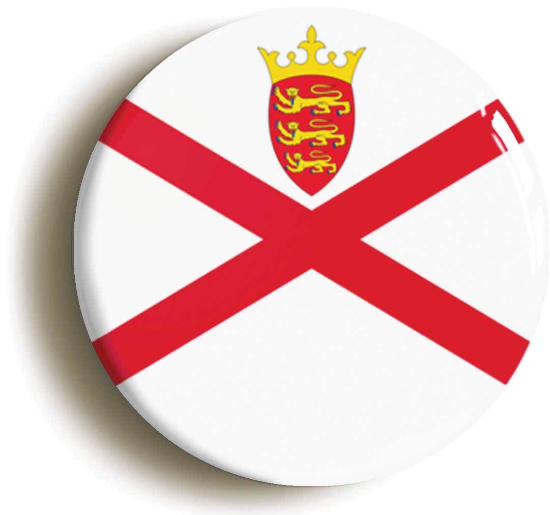 Jersey Channel Islands Flag Button Badge