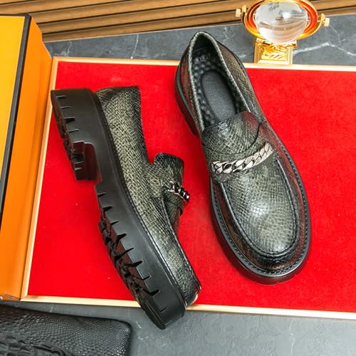 Men's Platform Loafers Fashion Leather Slip-On Business Formal Shoes Anti-Slip Thick Sole Wedding Party Nightclub Uniform Formal Wear Oxford Derby Shoes2