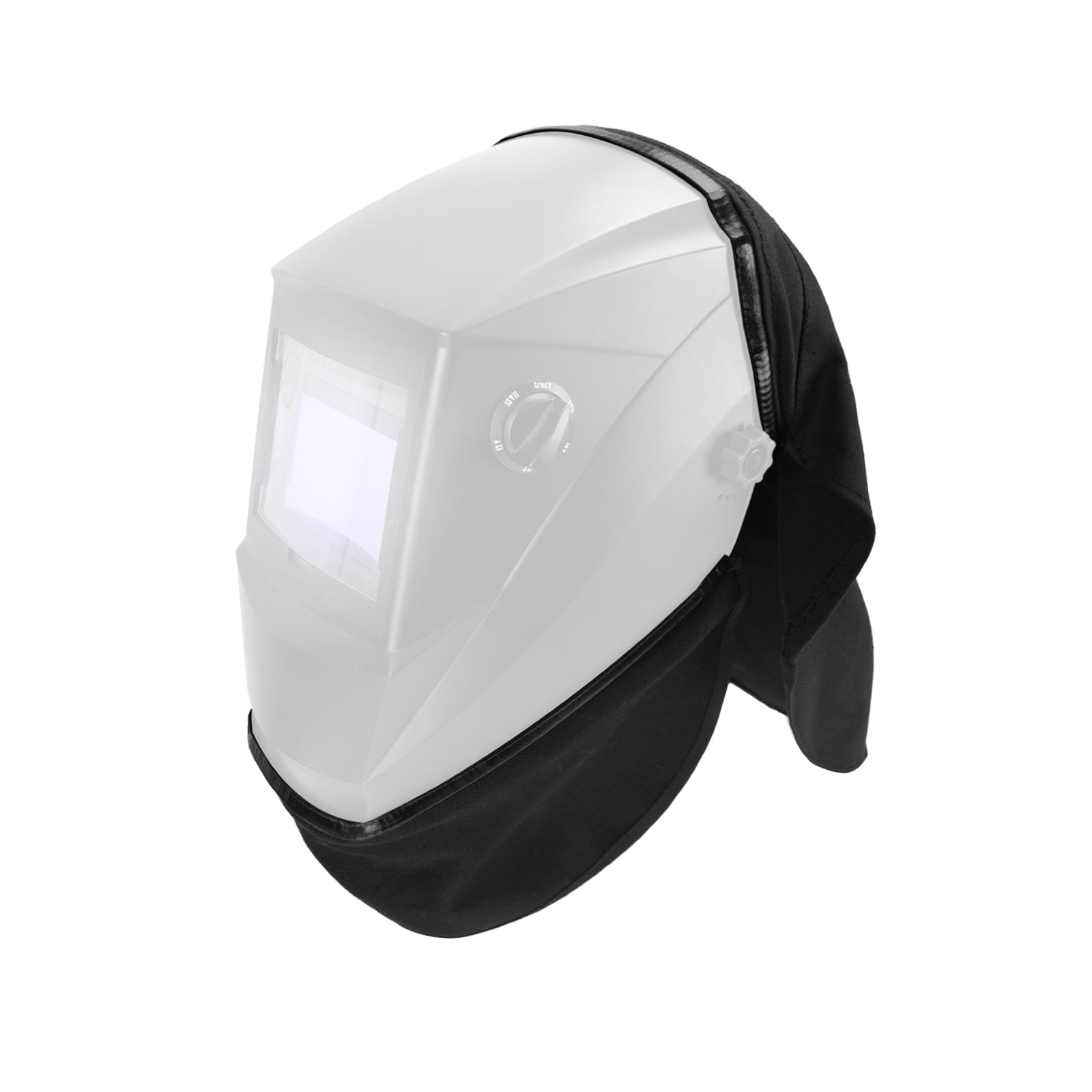 Juego de funda extendida y babero para casco de soldadura, diseño envolvente dividido con sello de ajuste a presión para protección completa del cuello y la cabeza, accesorios para capucha de soldador