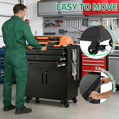 Image of Garage Cabinet System | Heavy Duty Steel All-in-One Modular Garage Cabinet Set for Ultimate Workshop Organization | Easy Assembly Garage Storage Cabinets & Tool Bench