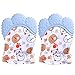 Paquete de 2 manoplas de dentición para bebés BPA lavables y duraderas manoplas de dentición para bebés guantes de protección para evitar arañazos (azul)