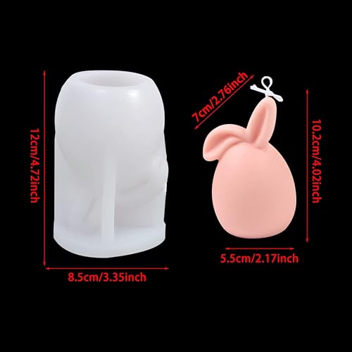 Vista 7 de Voyyphixa Moldes de silicona de conejo para resina epoxi, molde de resina de conejo, huevos, molde de silicona, moldes de vela para jabón de velas