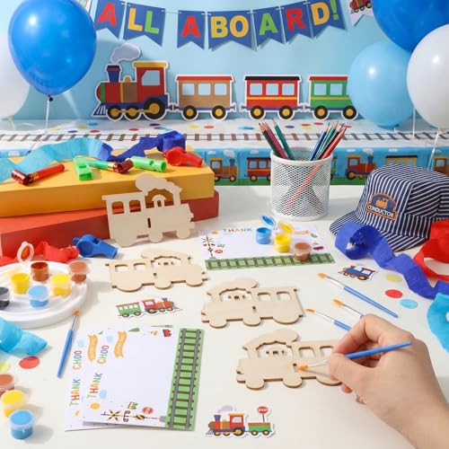 Cadeaux anniversaire invités : 24 kits peinture en bois