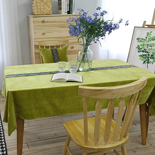 Nappe rectangulaire broderie classique vert bleu 90x130 pour table de cuisine - 4