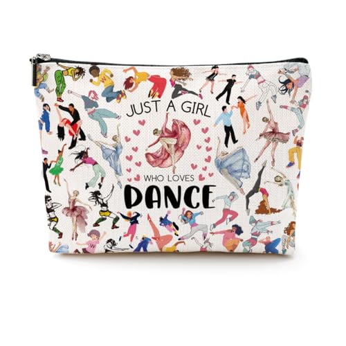 Dance Gifts, Makeup Bag for Girls Dancer Recital Gifts, Cosmetic Toiletry Bag with Zipper Pouch for Women, Sister, Dance Lover, Teacher, Friendship Gifts