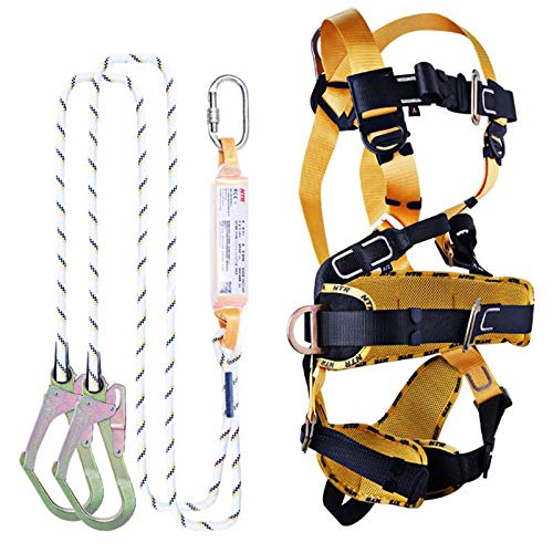 Fallschutz-Set Mit Vollkörper Klettergurt, Outdoor Auffanggurt Sicherheitsgurt Kletterausrüstung für Absturzsicherung Steigschutz für die Bauindustrie Gerüstbau Cover