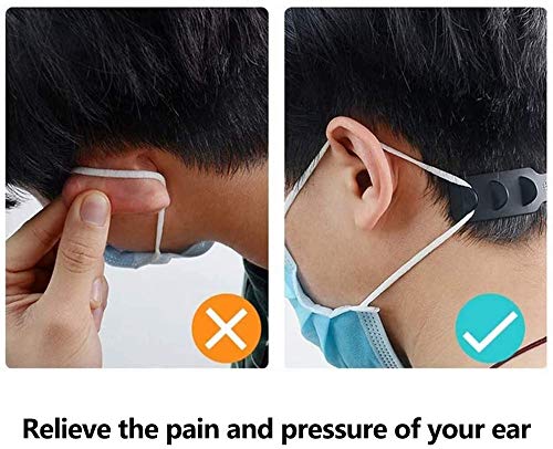 E Coastal 10 Pcs Mask Extender Hooks Adjustable Mask Ears Saver Protector Cord Buckle, Mask Extension Holder Strap Relieves Discomfort in Your Ears, Comfortable for Adult Kids, White