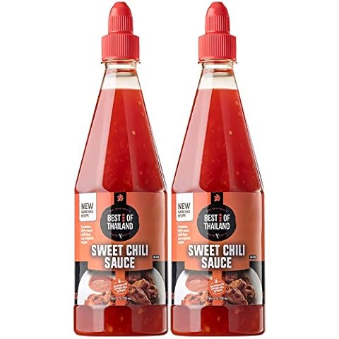 Best of Thailand Sweet Chili Sauce | 2 Bottles of 23.65oz Real Authentic Asian-Brewed Thai Marinade, Dipping Sauce & Glaze for Spring Rolls & Chicken Wings | No MSG Kosher for Passover Cover