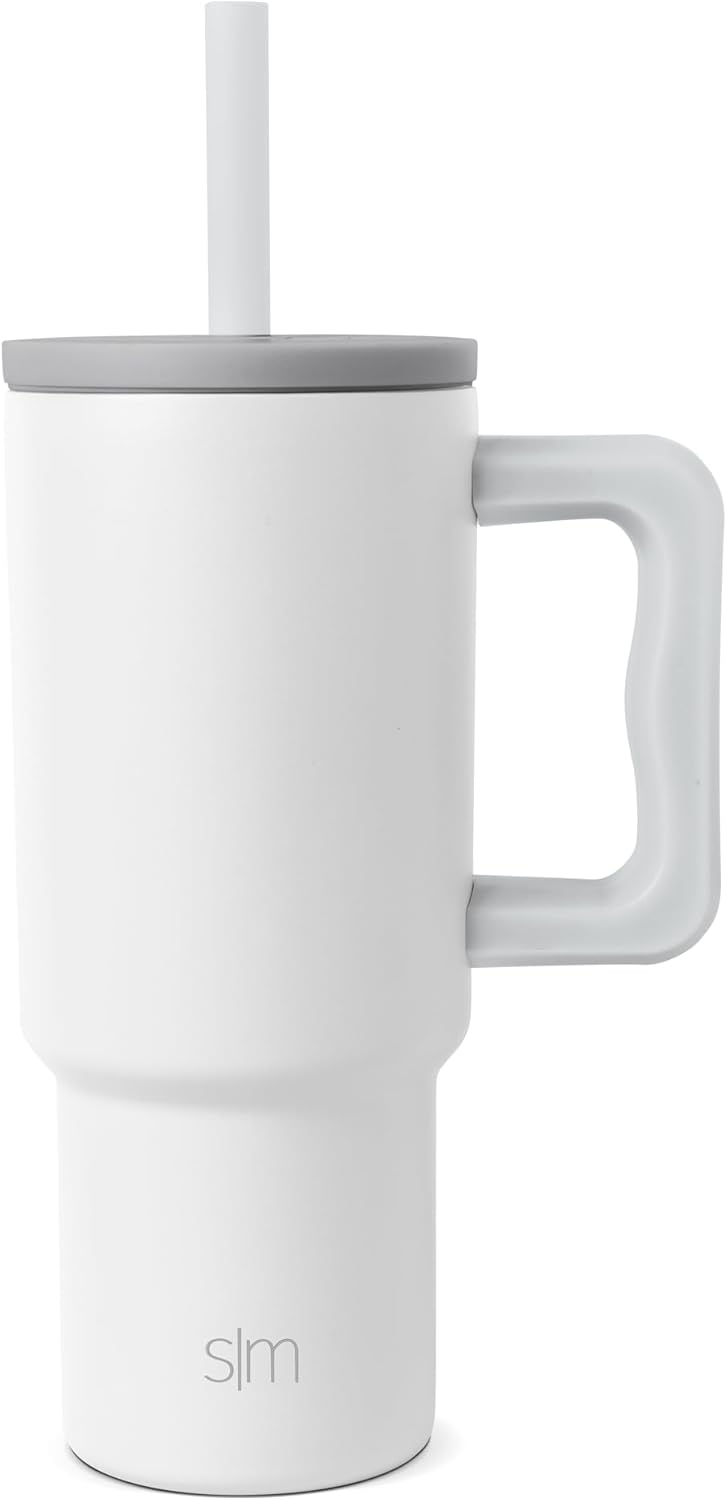 Simple Modern Kids 24 oz Tumbler with Handle and Silicone Straw Lid | Spill Proof and Leak Resistant | Reusable Stainless Steel Bottle | Gift for Kids Boys Girls | Trek Collection | Cool Gray Mix