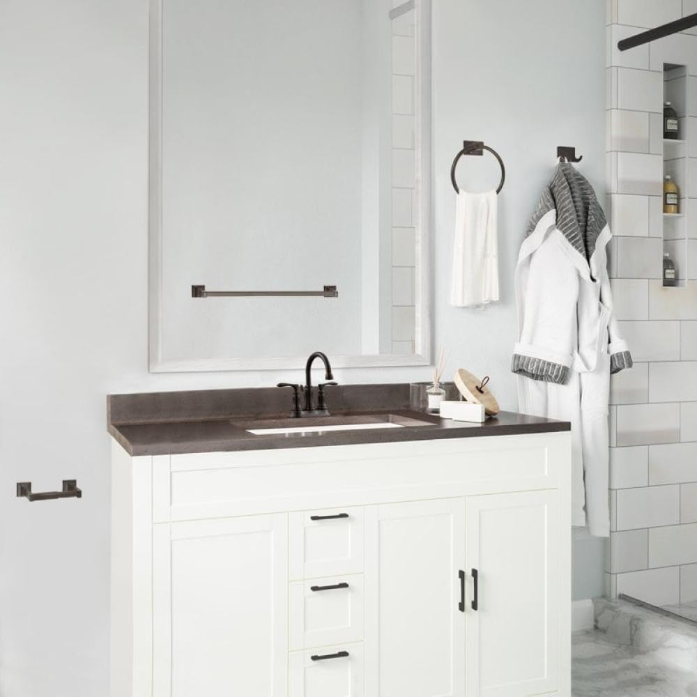 Kit ferramenta per bagno in bronzo lucidato a olio 4 pezzi, cromato
