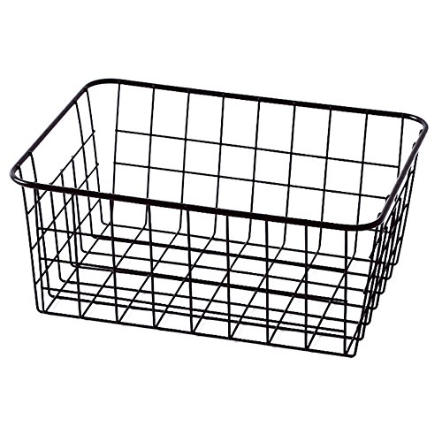 TEERFU - Cesta organizadora con asas para almacenamiento, ideal para cocina, despensa, congelador, armario, estantes de baño en alambre, organizador de maquillaje Cover