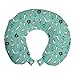 ABAKUHAUS Marina Cojín de Viaje para Soporte de Cuello, Aves Marinero Barcos Anclas, de Espuma con Memoria y Funda Estampada, 30x30 cm, Espuma de mar Gris