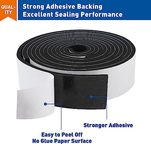 Image of CELLUX Single Side High Density Self Adhesive Foam Seal Tape Weather Stripping Doors and Window Insulation Soundproofing 24mm-Width 6mm-Thickness 5 Meter Length