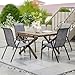 LIFERUN Gartenstühle Stapelstuhl Camping Stapelbar Hochlehner Terrassenstuhl Textilene Stahlgestell für Gärten Innenhöfe Balkone Restaurants 150 kg Belastbar 54 x 69 x 93cm (4pcs, Flachsgrau)