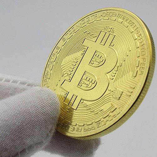 M&M3 Gold bitcoin Commemorative Round Collectors Coin Crypto currency Coin Display Gold Physical Blockchain Crypto currency in Protective Collectable Gift.