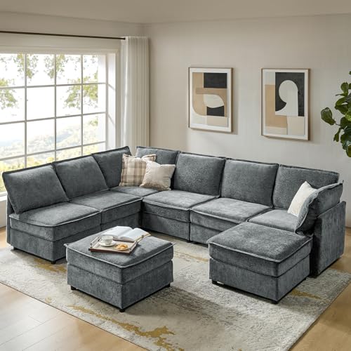 HULALA HOME Oversized Modular Sectional Sofa, 8 Seat U Shaped