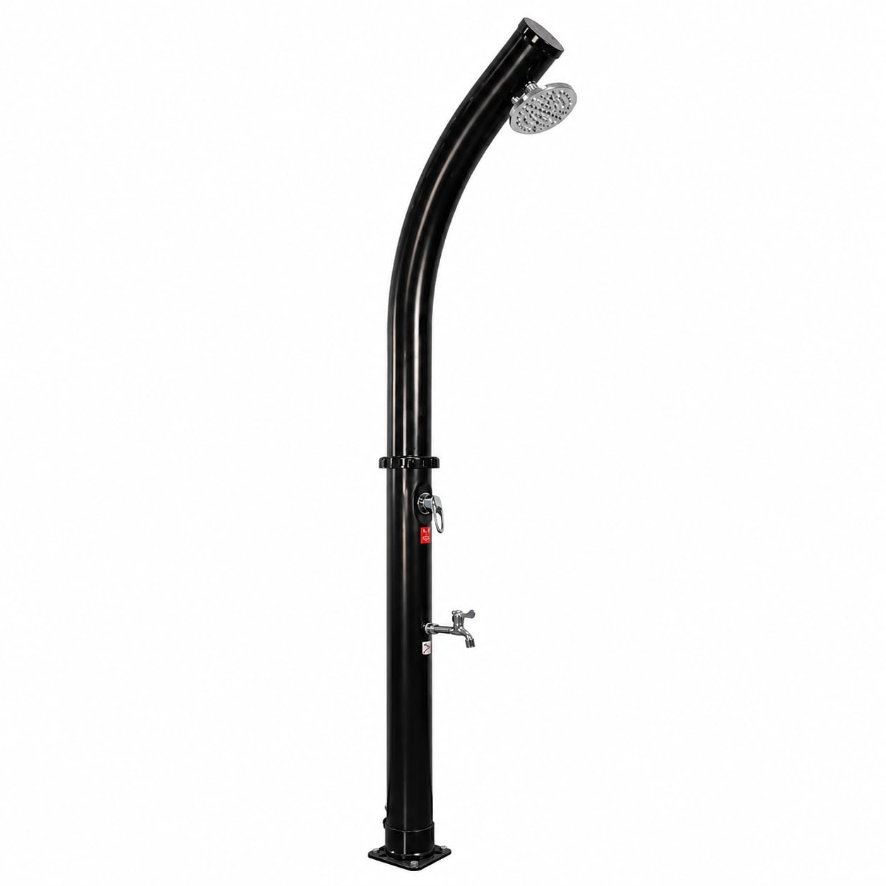Ducha Solar Exterior 18 L jardín y Piscina con Mezclador y Grifo lavapiés – Depósito PVC Acero Inoxidable, Temperatura 60 °C, 216 cm, Base compacta, sin Electricidad