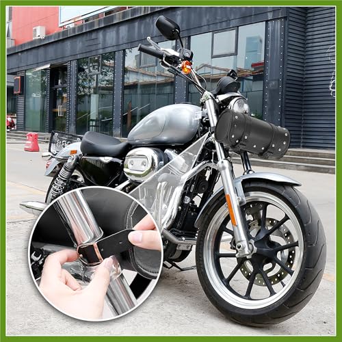 Bolsa de Herramientas para Manillar de Horquilla Universal para Motocicleta, Bolso de Almacenamiento Impermeable de Cuero Sintético Negro miniatura 3