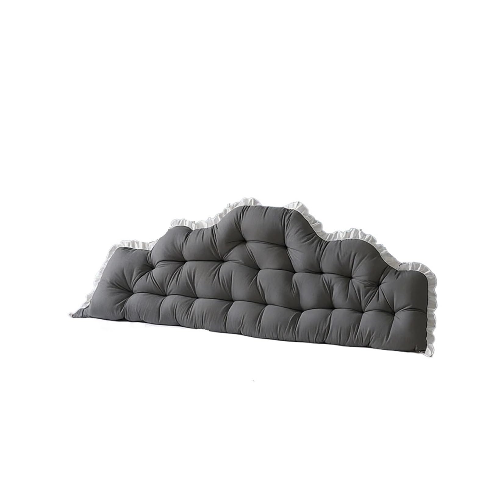 LPATEBCVU Ruffle Bed Backrest Upholstered Ruffled Edge Headboard Pillow For Sofa Bed Tatami(Dark Grey)