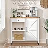 4 EVER WINNER Kitchen Island with Storage, Rolling Kitchen Island Cart with Wooden Countertop, Storage Drawer, Adjustable Shelf, Lockable Wheels for Kitchen, Dining Room, Living Room, White