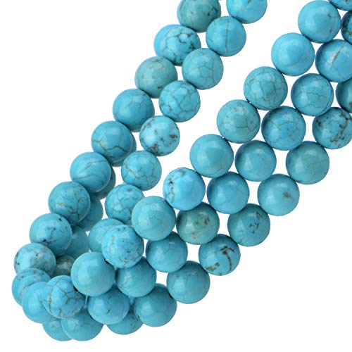 Image of Massive Beads 100PCS Blue Turquoise Beads, Smooth Surface, 8mm Round Turquoise Beads for Jewelry Making DIY Gifts, Necklaces, Bracelets, Yoga Bracelets
