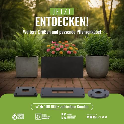 Pflanzwerk Pflanzkübel Untersetzer - Ultraflacher Designer Pflanzenroller - Ø28cm - Eckig und rund für alle Blumentöpfe & Blumenkübel - Indoor & Outdoor Gefäßroller - 2 Jahre Garantie