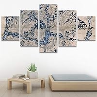 SIGNWIN 5 Panel Canvas Wall Art Abstract Colorful Decorative Elements Modern Artwork for Home Decorations Ready to Hang - 60