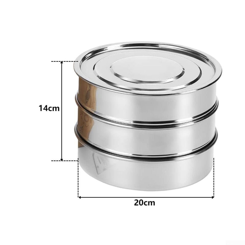 Keimschalen-Set aus Edelstahl für erdfreien Anbau mit effizienter Entwässerung und Luftzirkulation, stapelbares Design für Hausgarten, Keimung von Bohnen und Gemüse, Silber-Finish (B)
