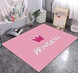 Cartoon Pink Princess Crown Rug Girl Bedroom Decoration, Baby Early Education Toddler Game Toy Rug 50cmx80cm