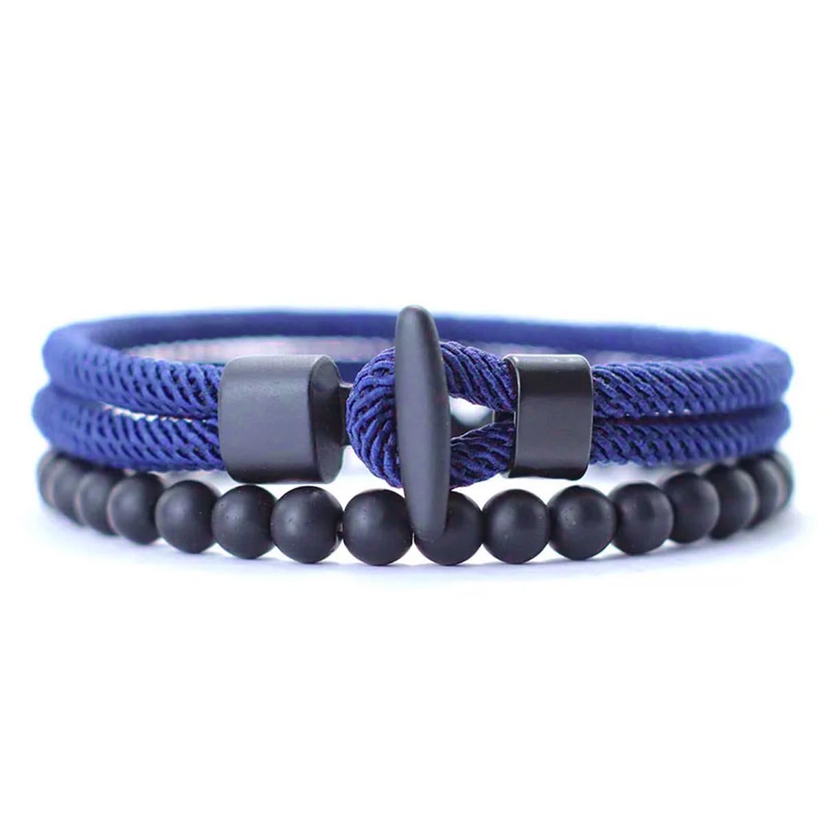 EDMIRIA Braided Rope Bracelet for Men Women Natural 6mm Onyx Stone Beaded Braclet Durable Rope Cord Cuff Unisex Waterproof Bracelet Paracord Adjustable Handmade Sport Bracelet (Black) (B0DFTXQY5R) Amazon Price History, Amazon Price Tracker