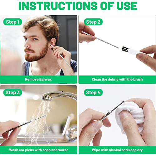 Pulisci Orecchie, 8 Pezzi Kit di Rimozione del
