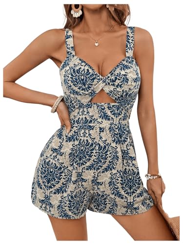 SweatyRocks Women's Cut Out Twist V Neck Jumpsuit