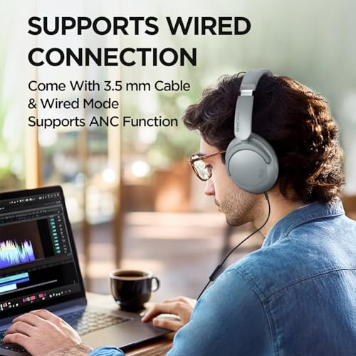 Image of 1MORE SonoFlow Pro HQ51 Active Noise Cancelling Headphones, -45dB QuietMax ANC, 40mm DLC Driver, Hi-Res Wireless /Wired, 65H Long ANC Playtime, LDAC Bluetooth, Comfort Soft Over-Ear Headphones with Mic