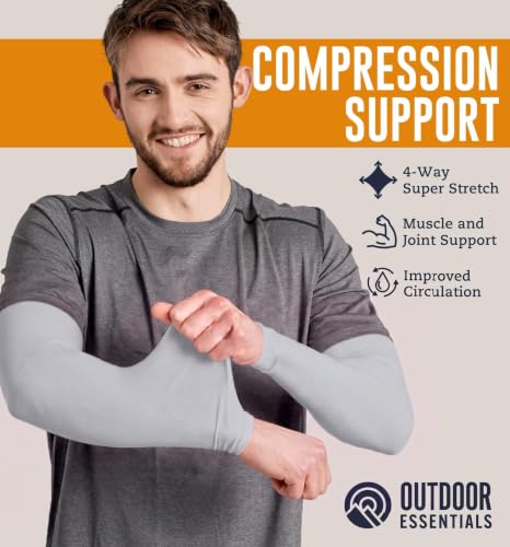 Image of OutdoorEssentials UV Sun Sleeves for Men & Women, Cooling Arm Sleeves UPF 50+ | Golf, Tattoo Cover Up, Sun Protection