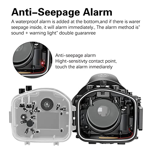 Image of Professional Waterproof Camera Housing Case Compatible with Sony A7iii A7riii, 40M /130FT Depth Underwater Protection (Black, Dome Port)
