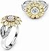 Finecreation_usa !! 2.50Ct Round Cut Lab Created White Diamond Bezel Set Woman's Flower Engagement Ring 14K White Gold Finish (All Ring Size Available) (yellow, 7)